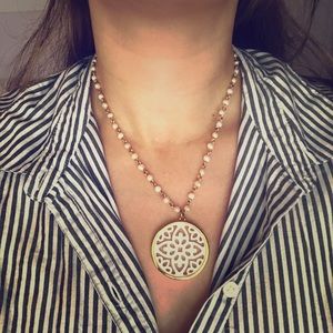 White pearl Ralph Lauren statement necklace